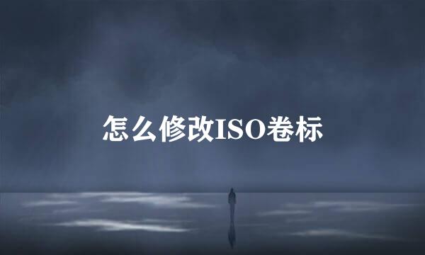 怎么修改ISO卷标