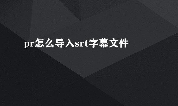 pr怎么导入srt字幕文件