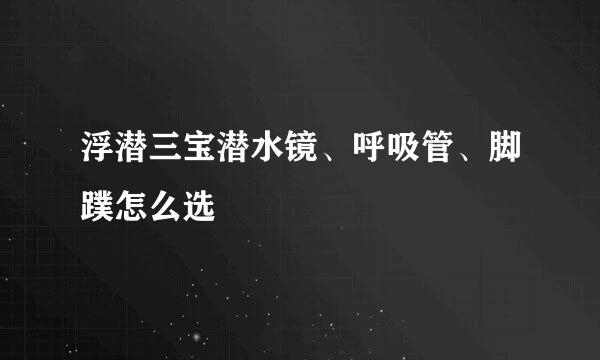 浮潜三宝潜水镜、呼吸管、脚蹼怎么选