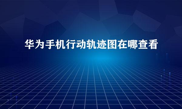华为手机行动轨迹图在哪查看