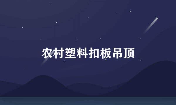 农村塑料扣板吊顶