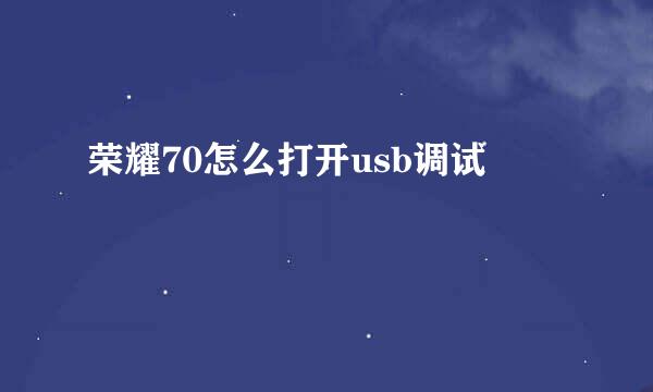 荣耀70怎么打开usb调试