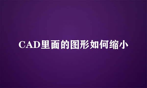 CAD里面的图形如何缩小