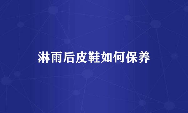 淋雨后皮鞋如何保养