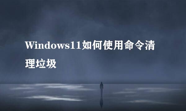 Windows11如何使用命令清理垃圾