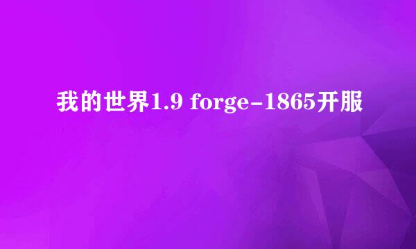 我的世界1.9 forge-1865开服