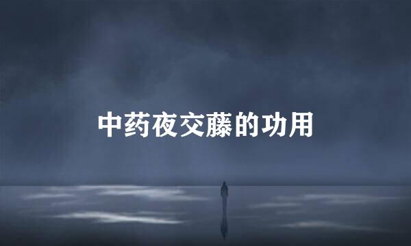 中药夜交藤的功用