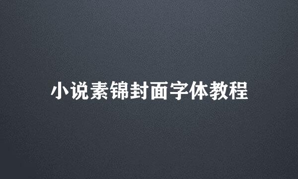 小说素锦封面字体教程