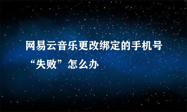 网易云音乐更改绑定的手机号“失败”怎么办