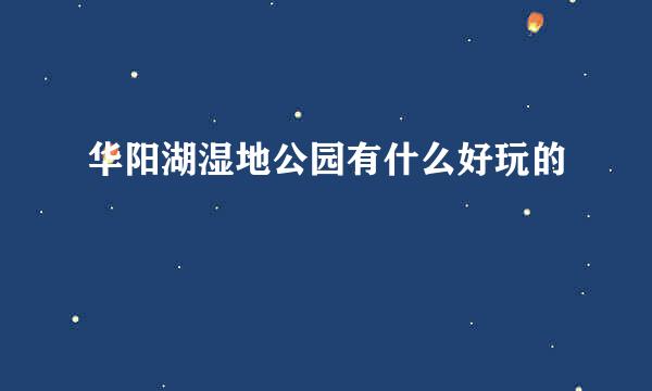 华阳湖湿地公园有什么好玩的