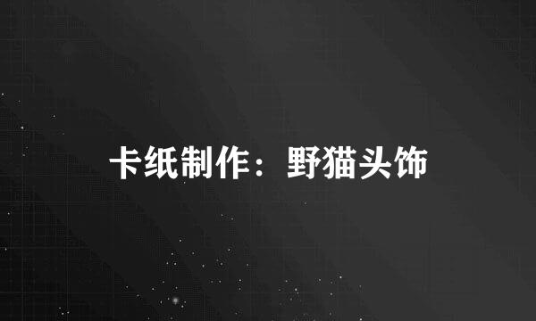 卡纸制作：野猫头饰