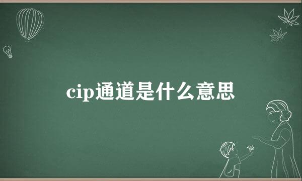 cip通道是什么意思