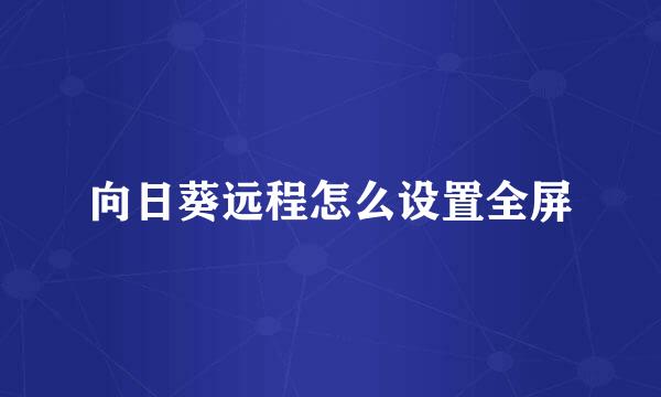 向日葵远程怎么设置全屏
