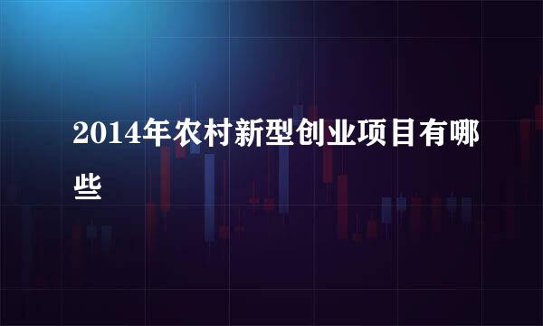 2014年农村新型创业项目有哪些