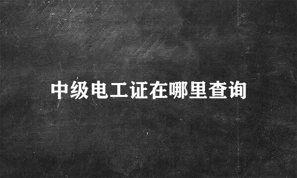 中级电工证在哪里查询