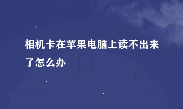 相机卡在苹果电脑上读不出来了怎么办