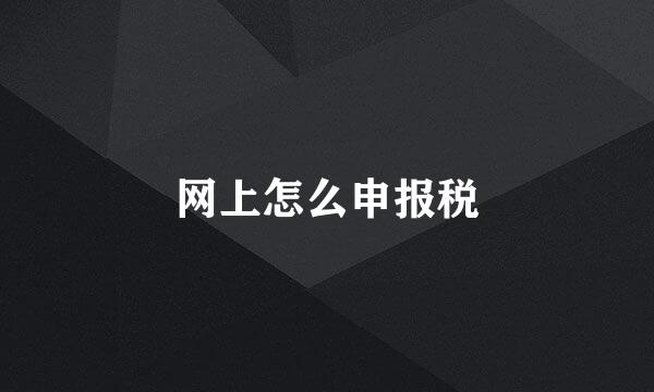 网上怎么申报税