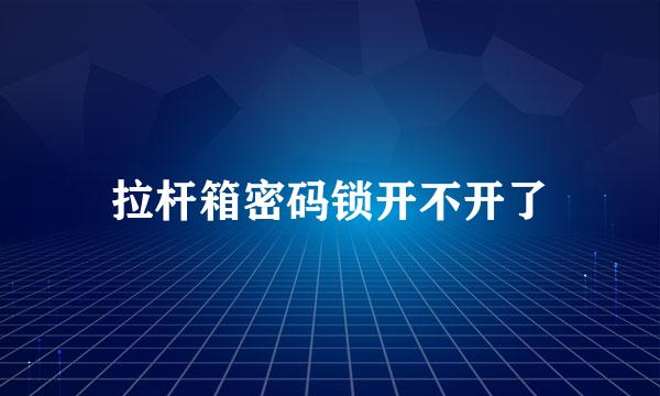 拉杆箱密码锁开不开了