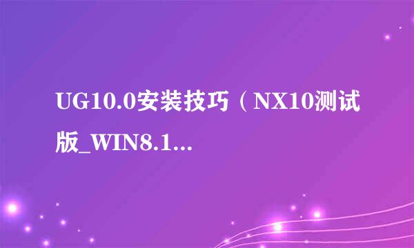 UG10.0安装技巧（NX10测试版_WIN8.1_64位系统)
