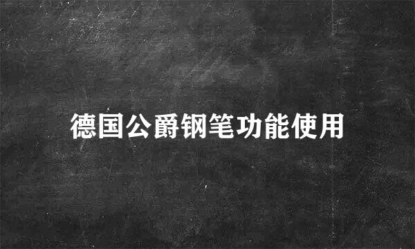 德国公爵钢笔功能使用