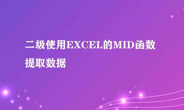 二级使用EXCEL的MID函数提取数据