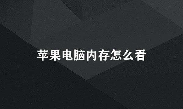 苹果电脑内存怎么看