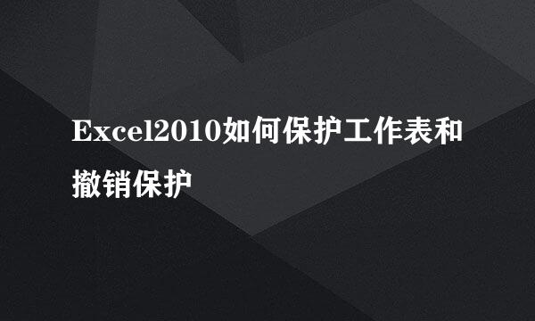 Excel2010如何保护工作表和撤销保护