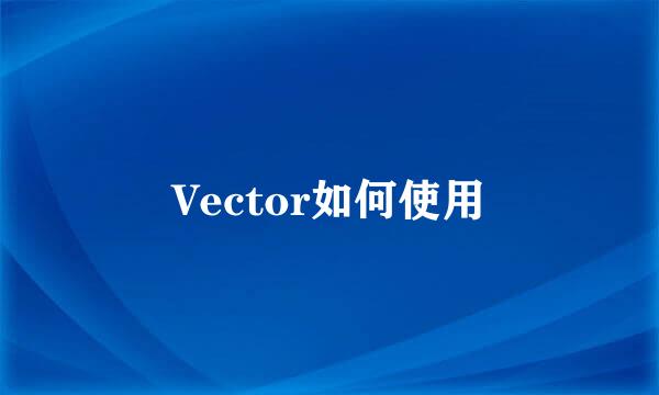 Vector如何使用