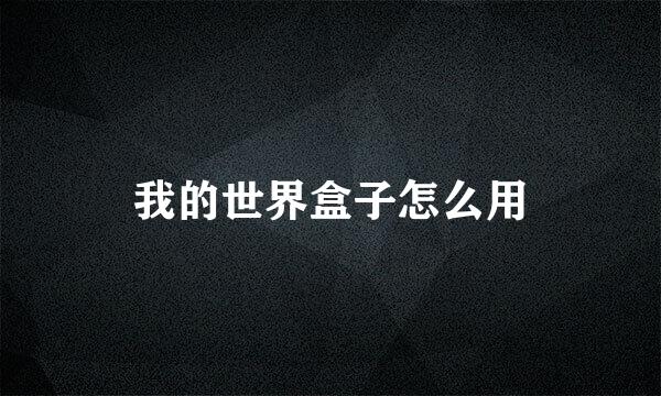 我的世界盒子怎么用