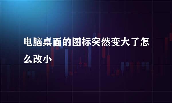 电脑桌面的图标突然变大了怎么改小