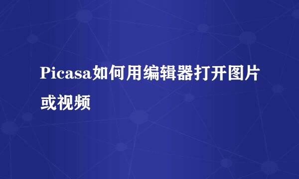Picasa如何用编辑器打开图片或视频