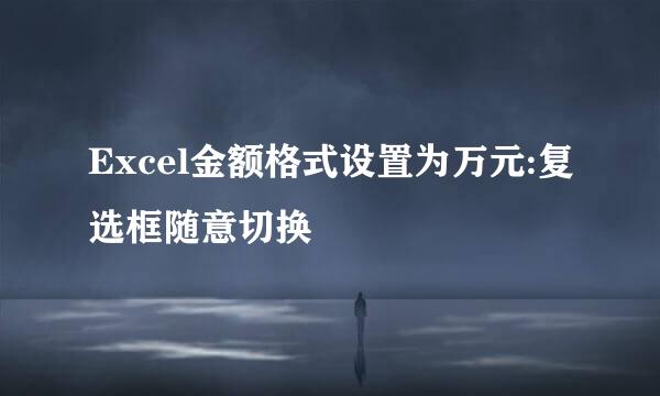 Excel金额格式设置为万元:复选框随意切换