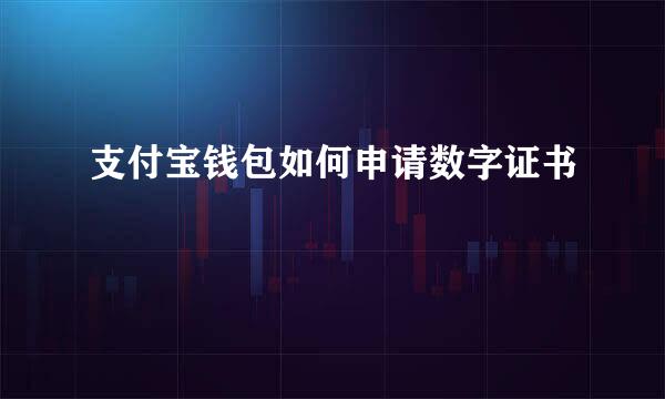 支付宝钱包如何申请数字证书