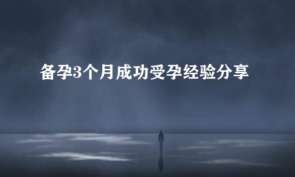 备孕3个月成功受孕经验分享