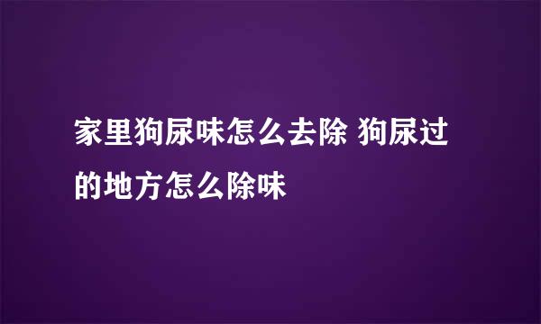 家里狗尿味怎么去除 狗尿过的地方怎么除味