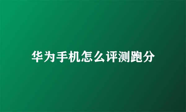 华为手机怎么评测跑分