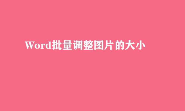 Word批量调整图片的大小