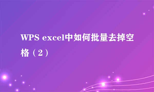 WPS excel中如何批量去掉空格（2）