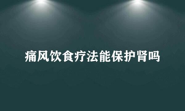 痛风饮食疗法能保护肾吗