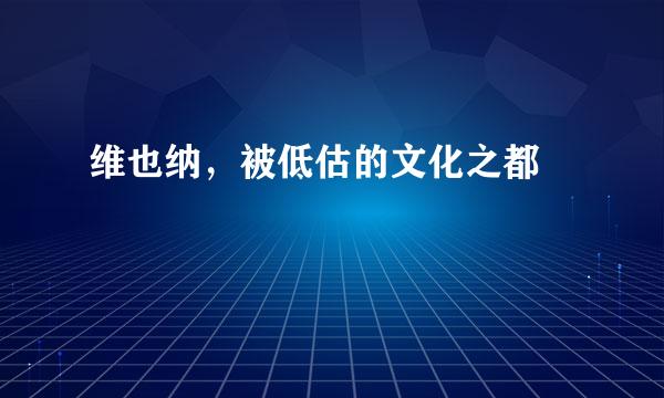 维也纳，被低估的文化之都​