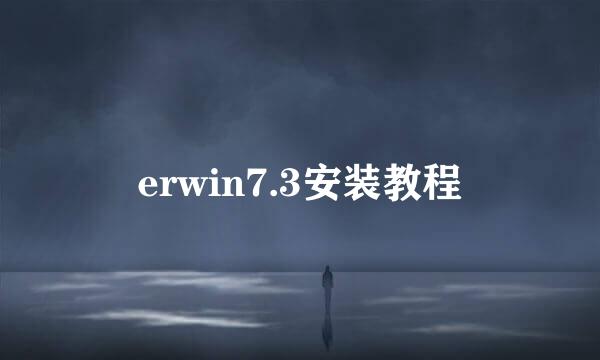 erwin7.3安装教程