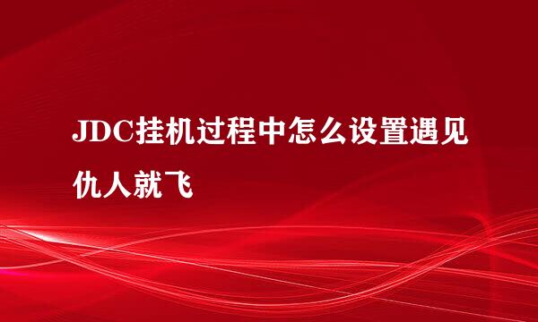 JDC挂机过程中怎么设置遇见仇人就飞