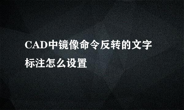 CAD中镜像命令反转的文字标注怎么设置
