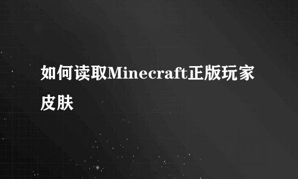 如何读取Minecraft正版玩家皮肤