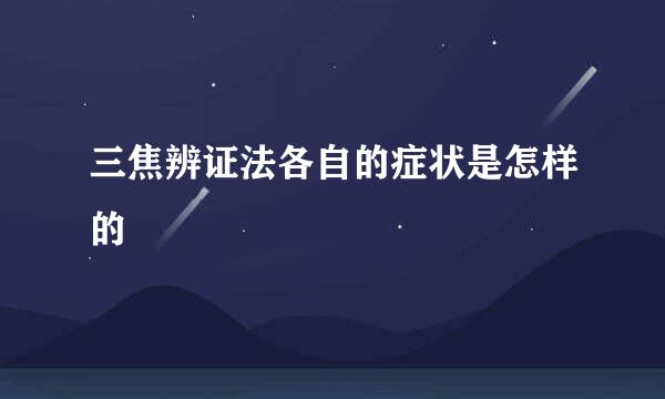 三焦辨证法各自的症状是怎样的