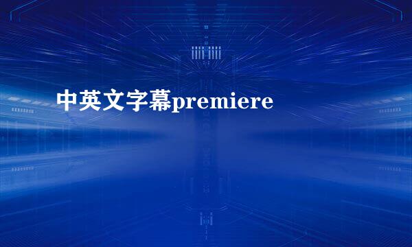 中英文字幕premiere