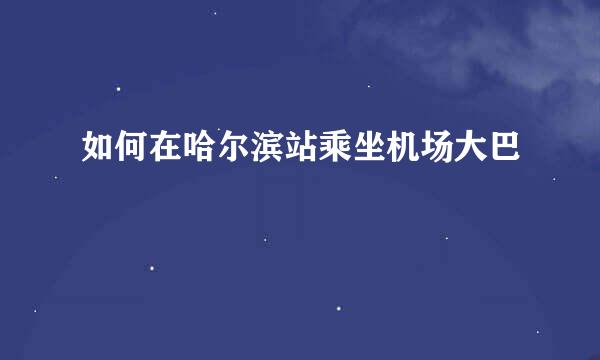 如何在哈尔滨站乘坐机场大巴