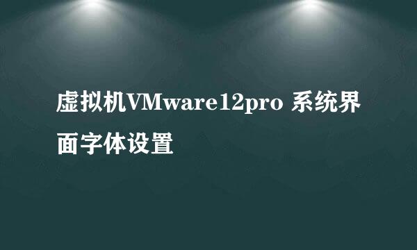 虚拟机VMware12pro 系统界面字体设置