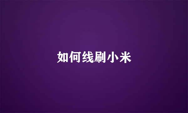 如何线刷小米