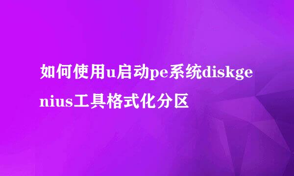 如何使用u启动pe系统diskgenius工具格式化分区